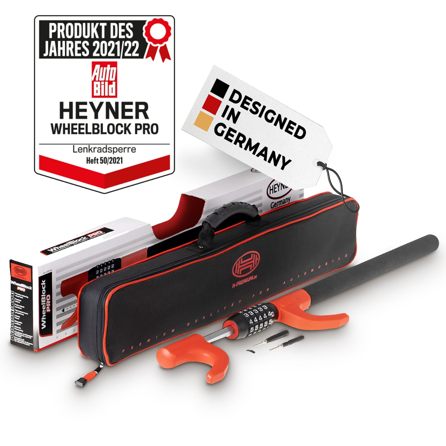 [HEYNER®] WheelBlock PRO Premium ダイヤル式 ハンドルロック